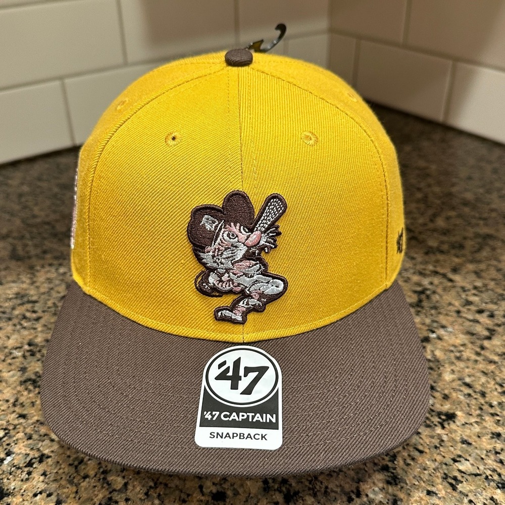 Detroit Tigers Coked out Tiger Hat '47 Captain Snapback Wheat Brown Pink MLB New